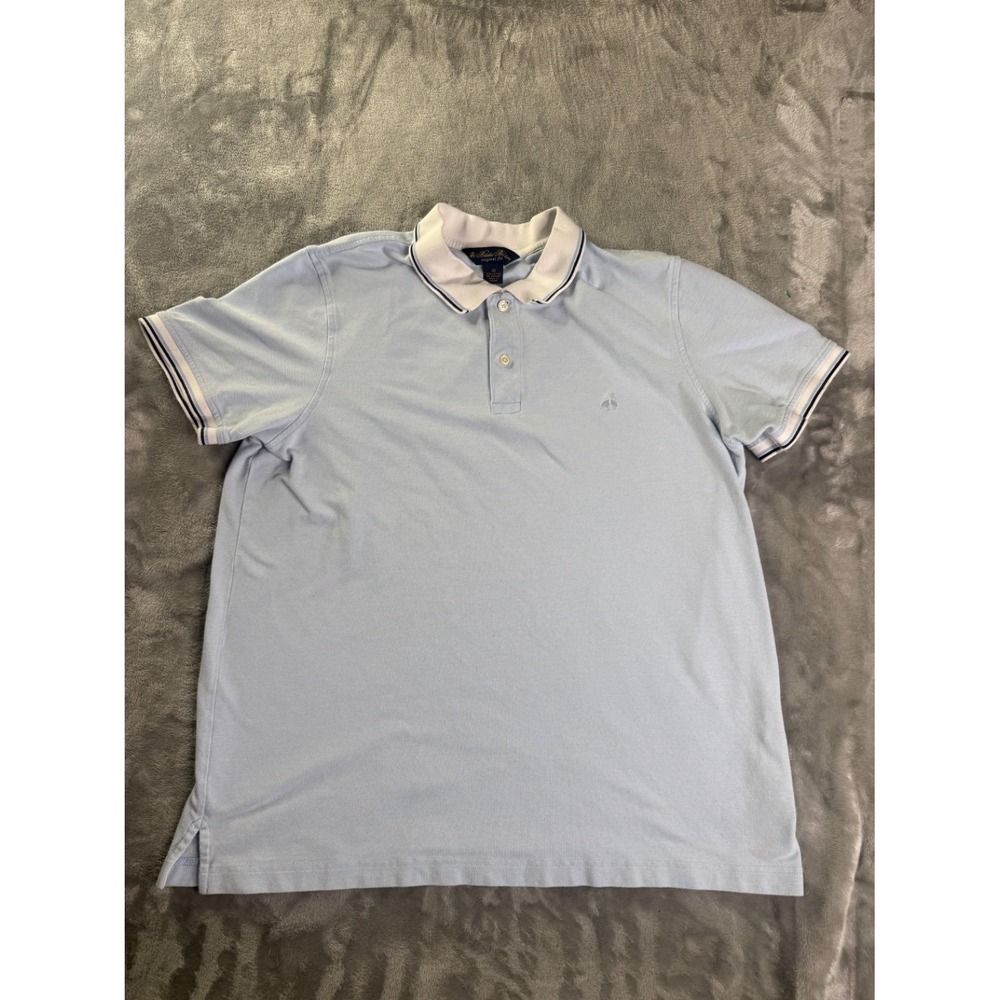 Brooks Brothers Golf Polo Mens XL Blue Short Sleeve Embroidered Stretch